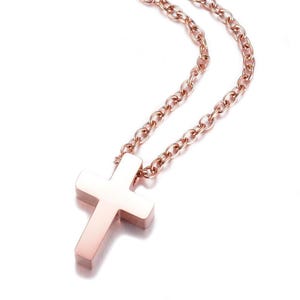 Collar de cruz moderno minimalista de acero inoxidable, regalo para profesor/regalo para ella/collar de cristianismo/collar de cruz/oración delicada