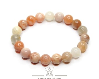 Sunstone Bracelet | Handmade Gemstone Bracelet | 10mm beads | elasticated bracelet | Qenuine Sunstone | Unisex gift with Box |