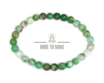 Handgemachtes Chrysopras & Peridot Edelstein Armband | Emotionale Heilung