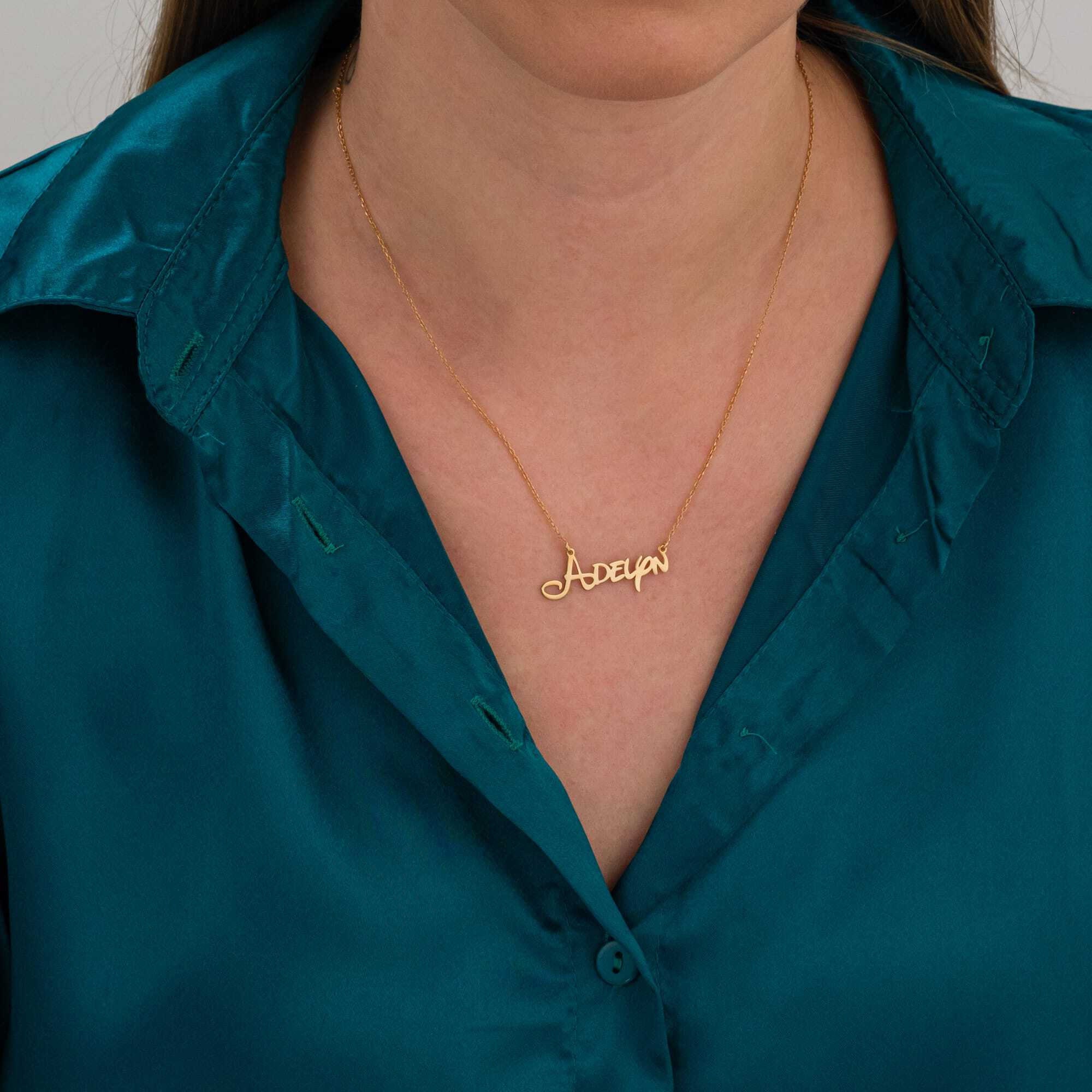 nao様♡14kgf 14k Solid Gold Name Necklace, Christmas Gift, Personalized