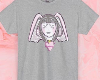 Angel girl, biblically accurate Heavy Cotton graphic tee