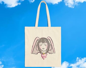 Angel girl Cotton Canvas Tote Bag