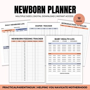 Baby Dagelijks logboek Tracker Dagboek pasgeborenen Voedingslogboek Dokterbezoeklijst luierverversing Verzorger logboek babyactiviteit Tracker geneeskunde