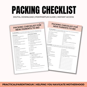 Hospital Bag Checklist Printable – Minimalist Birth Packing List for Labor & Delivery