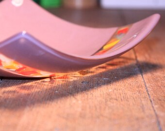 Lilac Glass Bowl with Colorful Confetti Fun