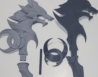 Ashveil cosplay honkai Star rail weapon prop , unassembled 3d printed kit. Pre-primed gray. Ashveil cane