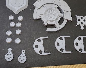 Reca cosplay accessories pack, chest and jacket accessories. Reca star rail , pre-primed and sanded, unassembled 3d printed kit.