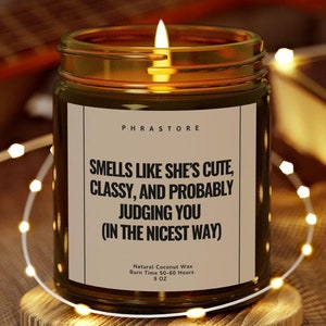 Funny Best Friend Candle Gift , Smells Like She is Very Demure Humorous Soy Candle for Her Unique Girlfriend Gift Best Friend Birthday Gift