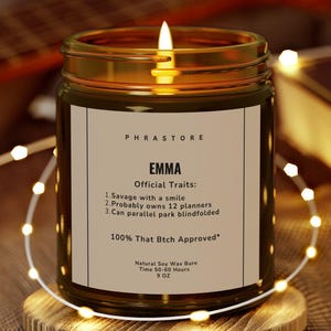 Lustige Name Definition Kerze | Personalisiertes Geschenk für beste Freundin