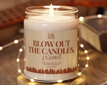 Vela de cumpleaños personalizada – Celebration Flames, cera de soja personalizada