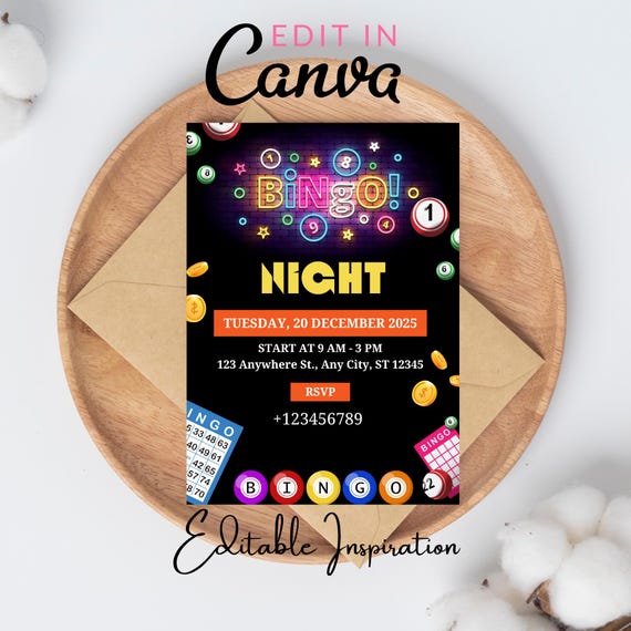 Game Night Fundraiser Editable Flyer canva Invitation template Instant Download Digital 5x7 Template Work Church Event Game Night.