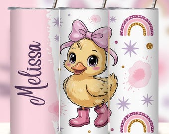 Custom Happy Duck Car Tumbler Wrap Design: 20oz Skinny Tumbler (PNG)
