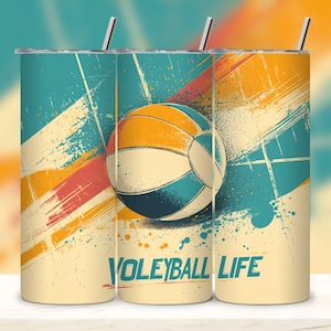 Volleyball Tumbler Wrap 20oz Skinny Design Sublimation PNG Volleyball Quote straight Tumbler Design waterslide Wrap Download  Volleyball.
