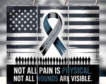 PTSD Awareness 20 oz Skinny Tumbler Sublimation Design Digital Download png Instant DIGITAL ONLY,  ptsd awareness Tumbler.