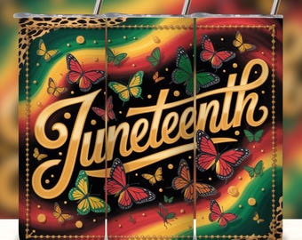 Juneteenth Tumbler Wrap PNG: Black History Art (Digital Download)