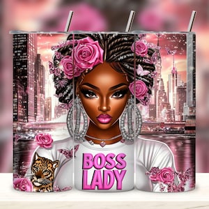 Boss Lady Tumbler Wrap, Frau Geschäftsinhaberin 20 oz Skinny Sublimationsbecher Design, Geschäftsinhaberin Sublimationsdesign png.