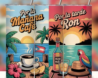 Kubek z flagą Portoryko w foliowym opakowaniu Soy Boricua Pride, 20-uncjowy, cienki kubek z nadrukiem sublimacyjnym, kubek z flagą Portoryko, cyfrowy png.