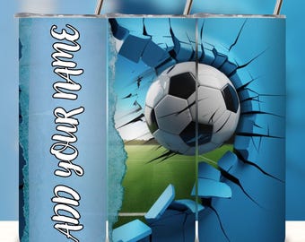 Custom 3d Soccer Tumbler Wrap png, Soccer Jersey Tumbler PNG, Personalized Jersey Tumbler Design, Football Sublimation Tumblers.