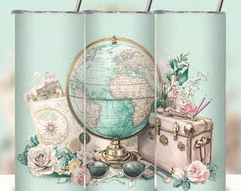 Reisewelt 20 Unzen Skinny Tumbler Wrap, Sublimationsdesign, digitaler Download, Wanderlust, Traveller Tumble PNG, Reisen, Wanderlust Tumbler
