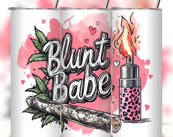 Blunt Babe Tumbler Wrap: Smoker Girl PNG Design (Digital Download).