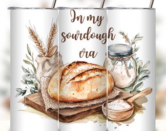 Tumbler Wrap Sourdough Era: design rustico Cottagecore (download digitale PNG)