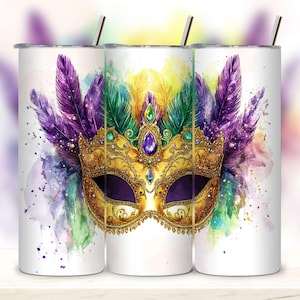Simple Mardi Gras Tumbler Wrap PNG 20 oz Skinny Tumbler Sublimation Design Instant Digital Download Only Louisiana Party Tumbler png.