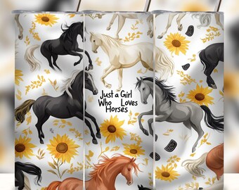 Boho Sunflower Horse Tumbler Wrap Design (Digital Download)