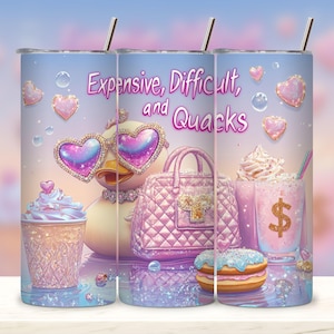 Rubber Duck Sassy Tumbler Wrap PNG iced coffee 20 oz Skinny Tumbler Sublimation Design funny shopping trip PNG Digital Download.