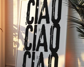 Ciao Poster – Minimalist Typography Wall Art | Modern Italian-Inspired Print, Digital Download, Vintage