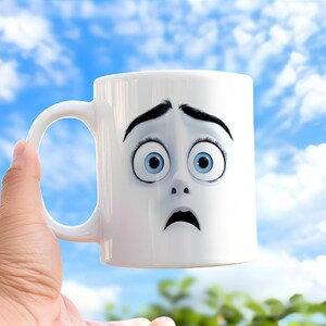 3D Funny Shocked Face Mug, Emotion Expression Coffee Cup,Unique Cartoon Character Tea Mug,Novelty Reaction Mug,Gift for Kids Friends