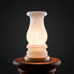 Himalayan Salt Rock Vase, Hand Carved Crystal Light, Zen Meditation Room Decor, Minimalist Bedside Table Lighting