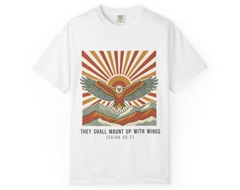 Retro Eagle Isaiah 40:31 Christian T-Shirt, Comfort Colors 1717