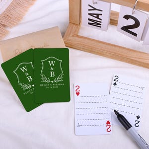 Livro de visitas, cartas de baralho personalizadas, cartas em branco, baralho de cartas, livro de visitas alternativo para casamento, presente para casais/família/amigos