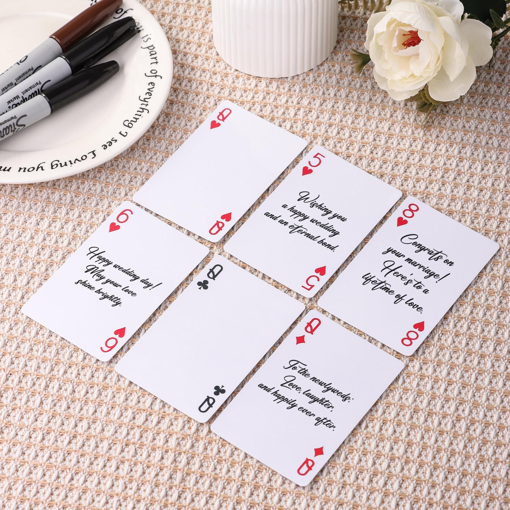 Custom Playing Cards Guest Book, Blank Playing Cards, Wedding Guest ...