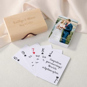 Alternatief bruiloftsgastenboek, aangepaste speelkaarten, gepersonaliseerde blanco kaart, foto speelkaarten, signeerboek bruiloft, huwelijksgunsten