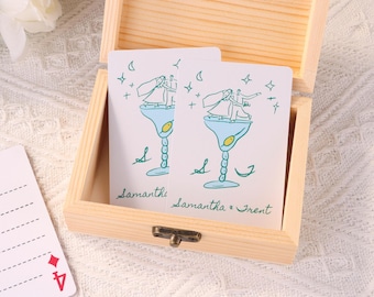 Custom Monogram Wedding Guest Book Alternative, Personalized Blank Playing Cards, Wedding Party Gifts