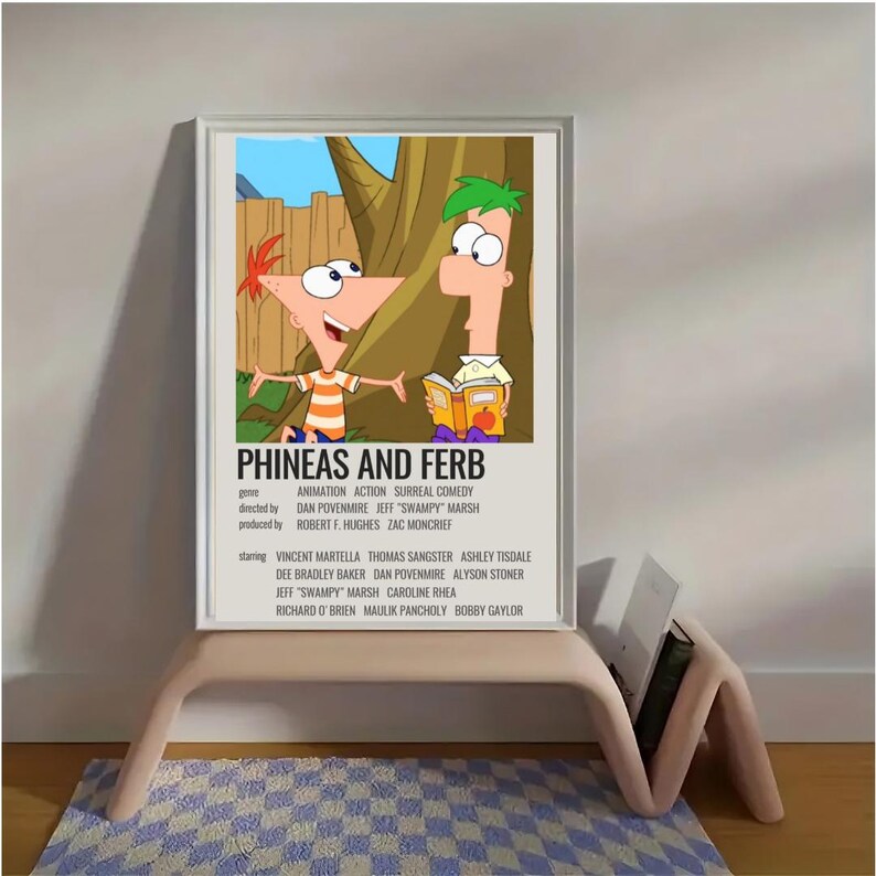 Phineas and Ferb Poster Digital Cartoon Wall Art Kids Room Decor ...