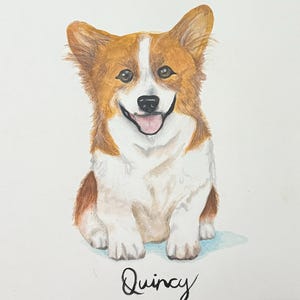 Custom Hand-Painted Pet Portrait – Watercolor & Colored Pencil Art