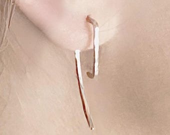 Modern Silver Earrings * Artisan Argentium Hoops * Classic Minimalist Sterling