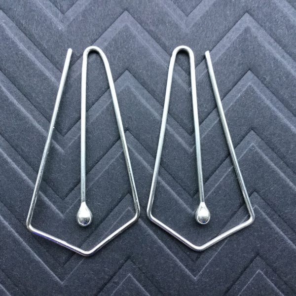 Chevron Silver Hoops * Argentium Hoop Earrings in a Unique MetalRocks Design * SS Everyday Wear * Elegant Minimalist