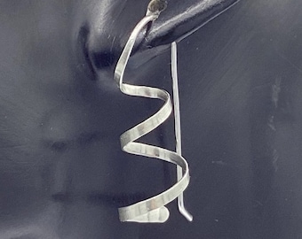 Argentium Sterling Silver Swirl Earrings: Twisted Artisan Ear Art