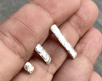 Hammered Silver Stacking Studs * Argentium Sterling Post Earrings in 3 Sizes * 5mm 10mm and 20mm * Multiple Piercing Jewelry Set * All Ages