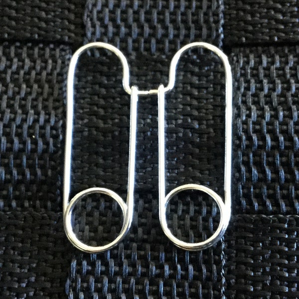 Safety Pin Earrings * Sterling Silver Hoops * SS Hoop Earrings * MetalRocks Original Design * Available in Yellow and Rose Gold