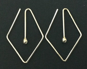 Diamond Silver Hoops * Unique MetalRocks Design * Minimalist Simple Sterling Earrings with a Modern Twist * Fashion Forward Accessory