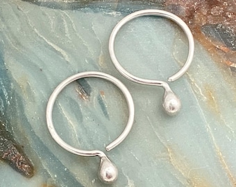 NEW Silver Drop Sleepers *  Everyday Hoop Earrings * Unique Huggie Hoops!! @MetalRocks Original Design