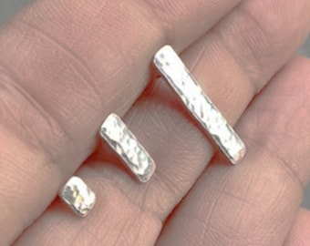 Hammered Sterling Silver Studs, Stacking Post Earrings (5mm 10mm 20mm)