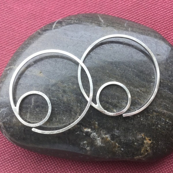 Minimalist Loop Hoops * Simple Sterling Silver Argentium 1 Inch Hoop Earrings * Sleeper Catchless 24 Hour Wear * Gift for Her * MetalRocks