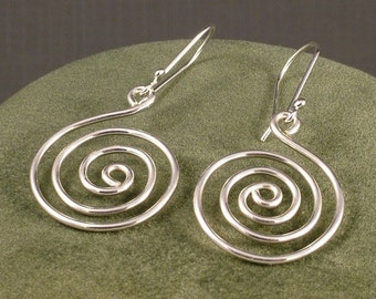 Sterling Silver swirl button earrings wire backs