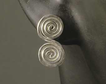 Infinity Silver Post Earrings - Spiral Studs - Double Swirl Stud Earrings - Argentium - Ladies Gift - SS - Gift for Women - Gift for Girls