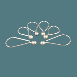 Silver Sleeper Hoop Set for Multiple Piercings * Trio of Argentium Sterling Catchless Sleeper Hoop Earrings * 3 pair Tiny Small Medium Sizes